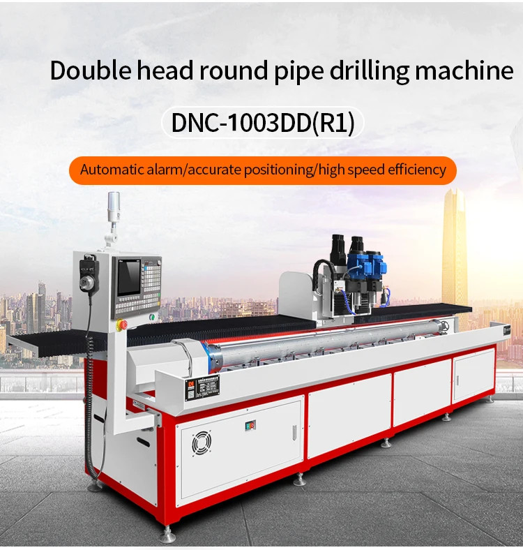 DNC-1003DD(R1) Automatic Rotation Axis 2 Spindle 4-Axis Metal Round Pipe Drilling Tapping Machine